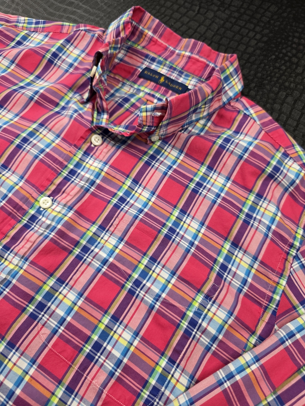 Ralph Lauren Men’s Pink Plaid Button-Down Shirt Size XXL